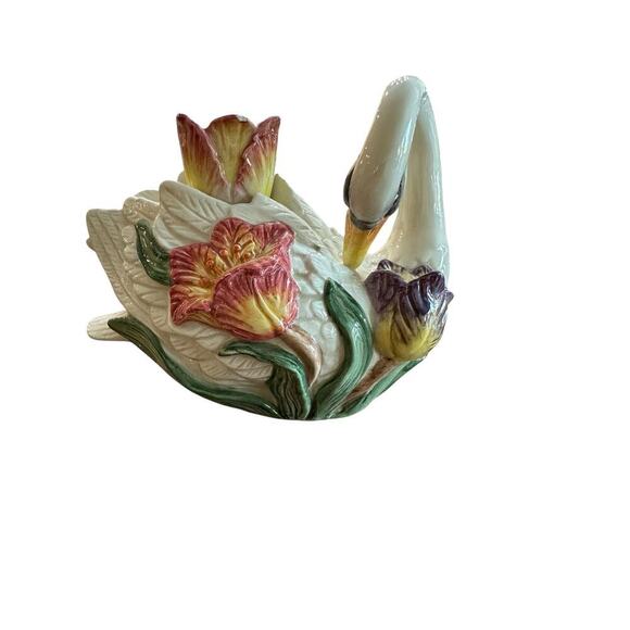 Vintage Fitz & Floyd Swan Tulip Candle Holder pair - Picture 3 of 10